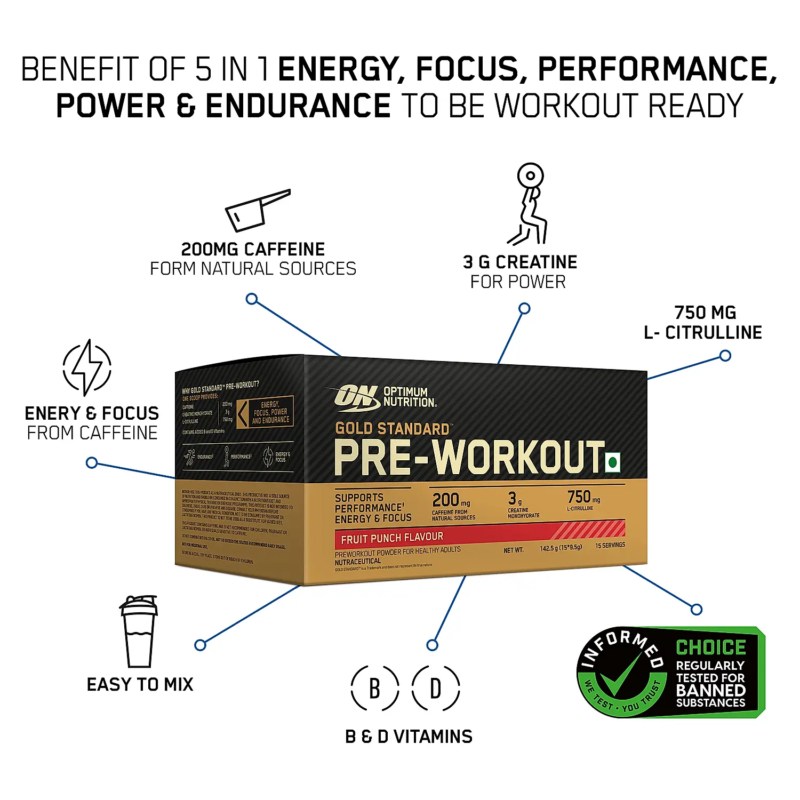 Optimum Nutrition Pre Workout, 15 Servings, Energy & Power - Image 2