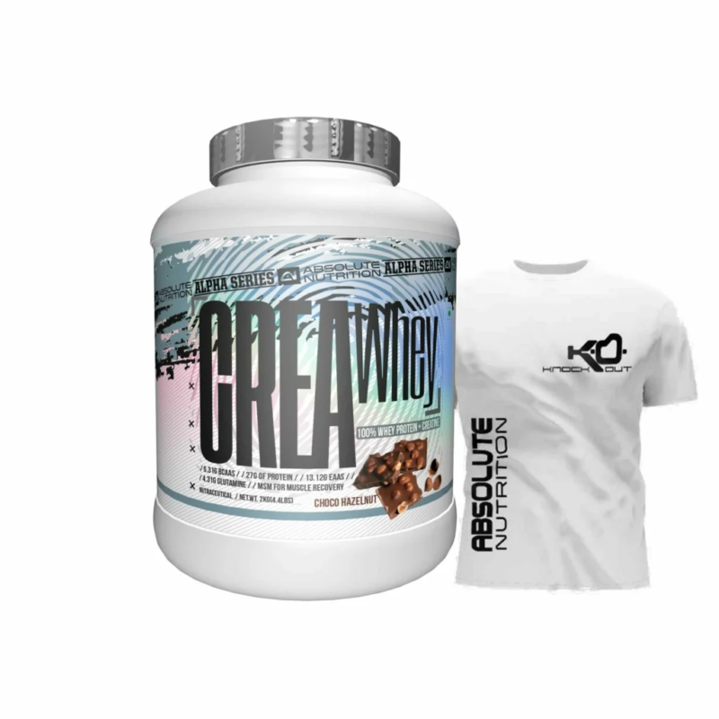 Absolute Nutrition Alpha Crea Whey | Boost Muscle & Strength | , boost athletic performance, eaa and bcaa | choco hazelnut flavour