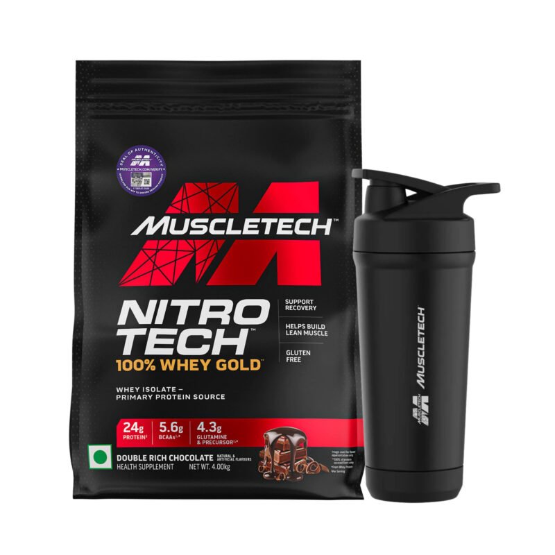 Muscletech Nitrotech 100% Whey Gold 4 kg+ Free Steel Shaker worth ₹1499