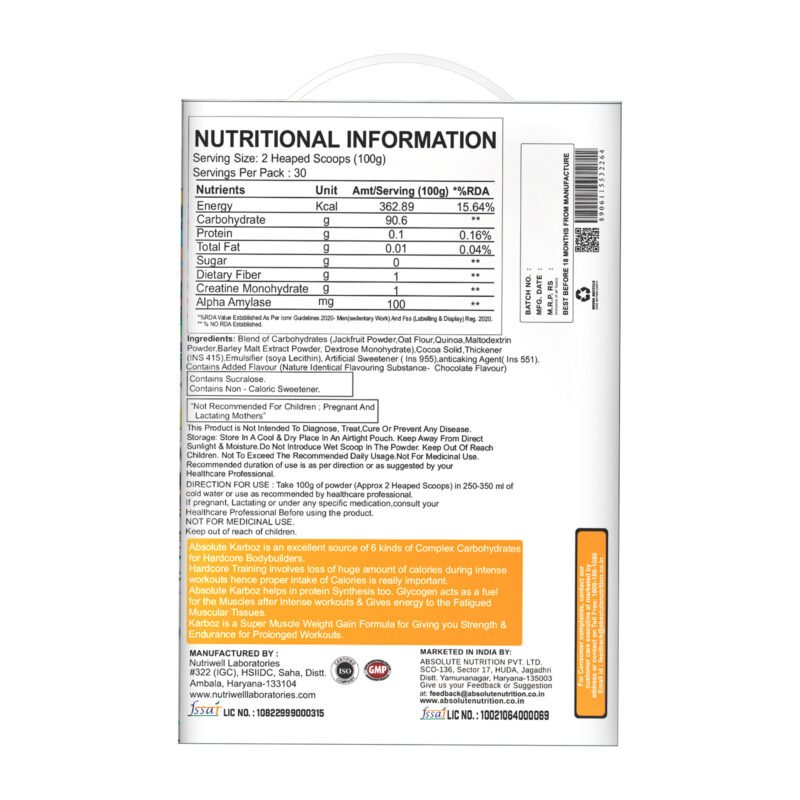 Absolute Nutrition Karboz | Complex Carbs for Endurance - Image 2