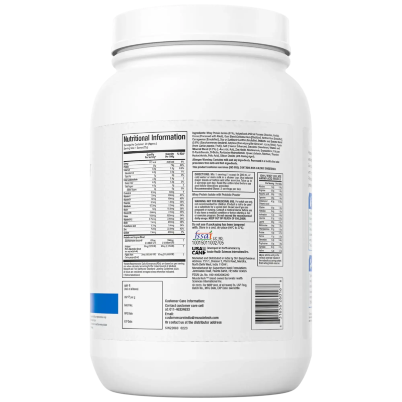 Muscletech Whey Isolate | Easy to Digest | Added Probiotics - Image 2