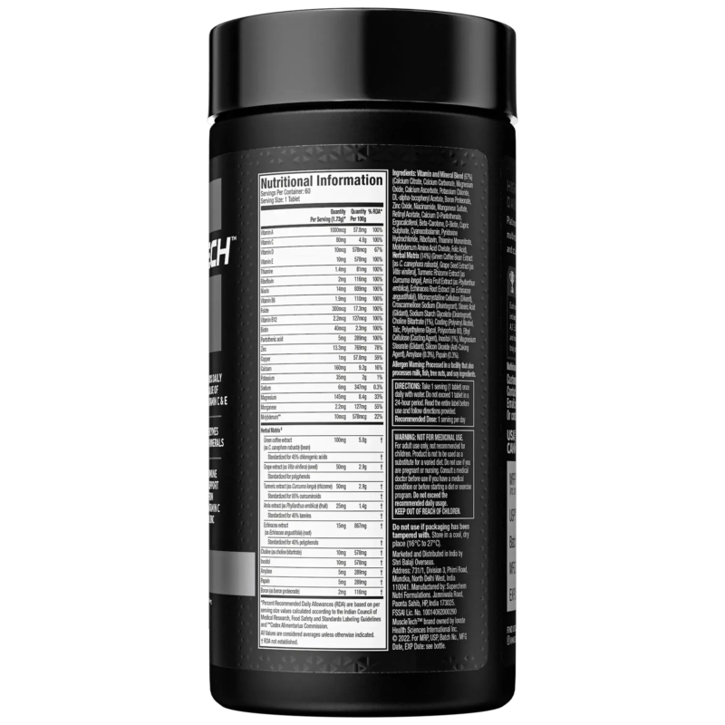 Muscletech Platinum Multivitamin – 60 Tablets for Immune Support - Image 2