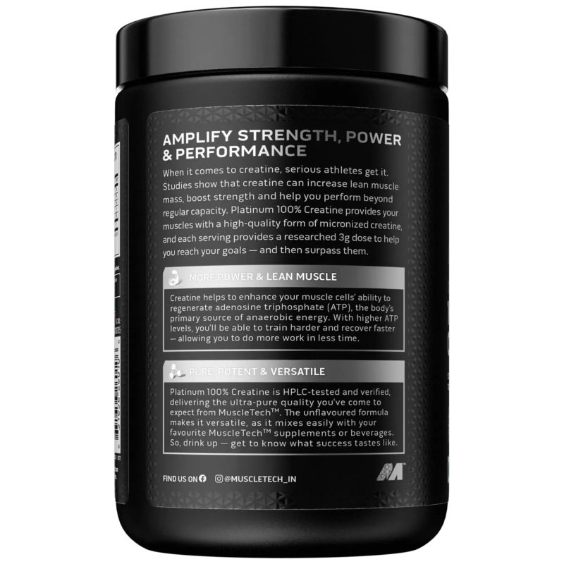 Muscletech Creatine Monohydrate – Boost Strength & Power 250 gram - Image 3