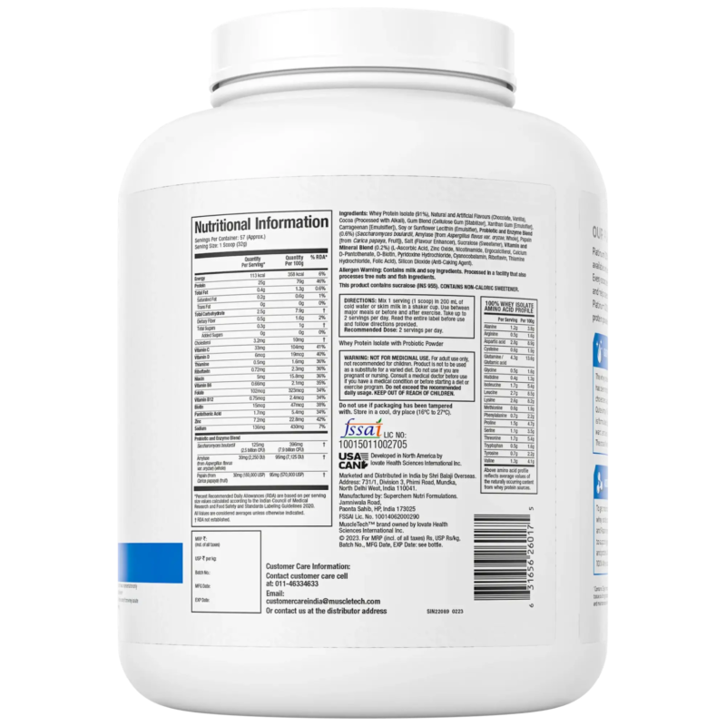 Muscletech Whey Isolate | Easy to Digest | Added Probiotics - Image 5