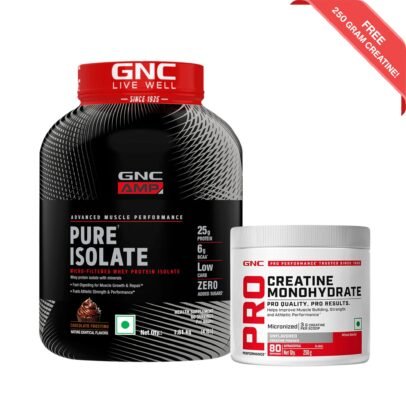 GNC AMP Pure Isolate | Free GNC Creatine 250 Gram (worth ₹1399)