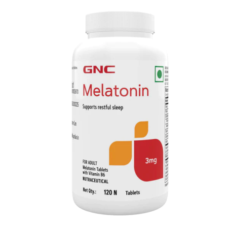 GNC Melatonin With Vitamin B6 - 120 Tablets for Restful Sleep | support nervous system & helps in relaxation