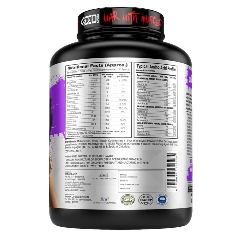 Ammo Labz Ammo Mass ( Muscle Mass Gainer ) - Image 3