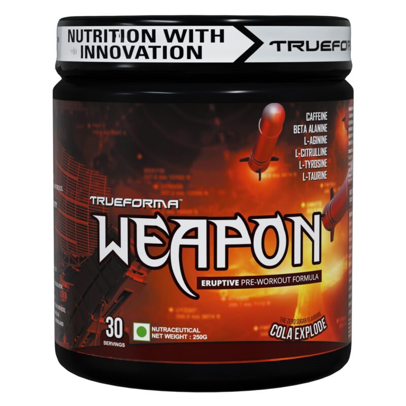 TrueForma (TF) Weapon Pre-Workout – 30 Servings for Muscle Power | enhance muscle performance and caffeine powder | l arginine & beta alanine