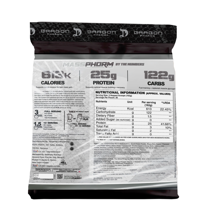 Dragon Pharma MASSPHORM 5KG, Chocolate Milkshake Flavour - Image 2