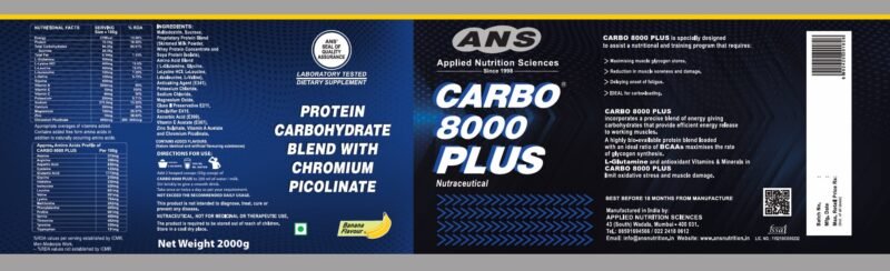 Carbo 8000 Plus | ANS | 1kg | Best Carbohydrate Supplement - Image 2