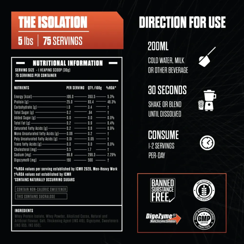 Exalt Supps The Isolation | 2.27kg Isolate Whey - Image 2