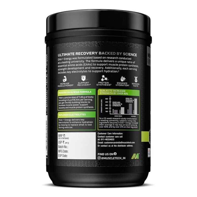 Muscletech EAA + Energy, Sour Apple Flavour | 30 Servings - Image 2