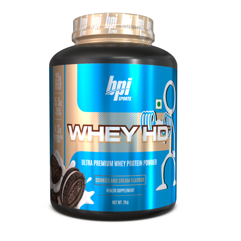 BPI Whey HD 2kg | 54 Servings | Cookies & Cream Flavor | health supplement