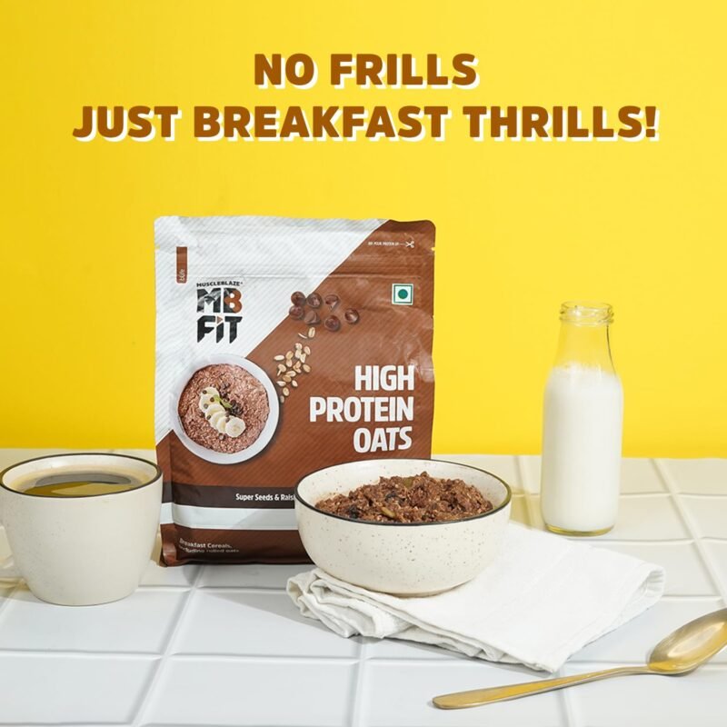 MuscleBlaze Fit High Protein Oats 1kg – Dark Chocolate - Image 3