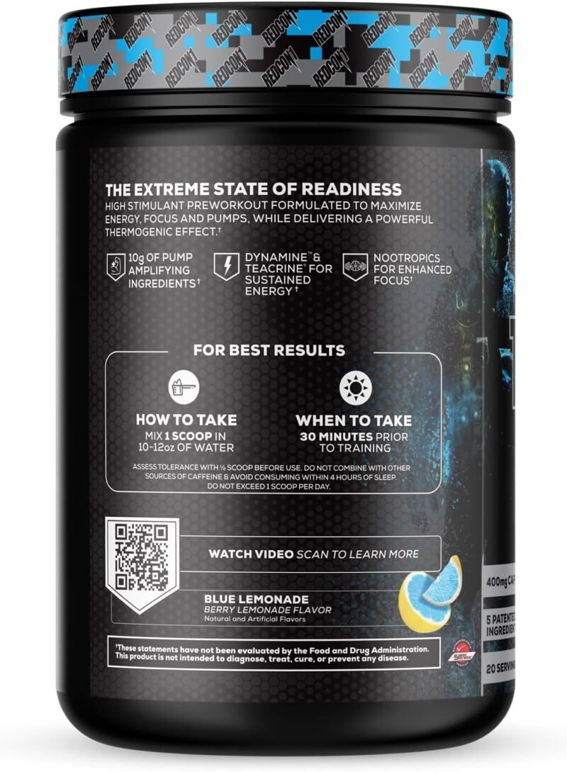 Redcon1 Total War Black Ops Pre Workout | Blue Lemonade Flavor - Image 7