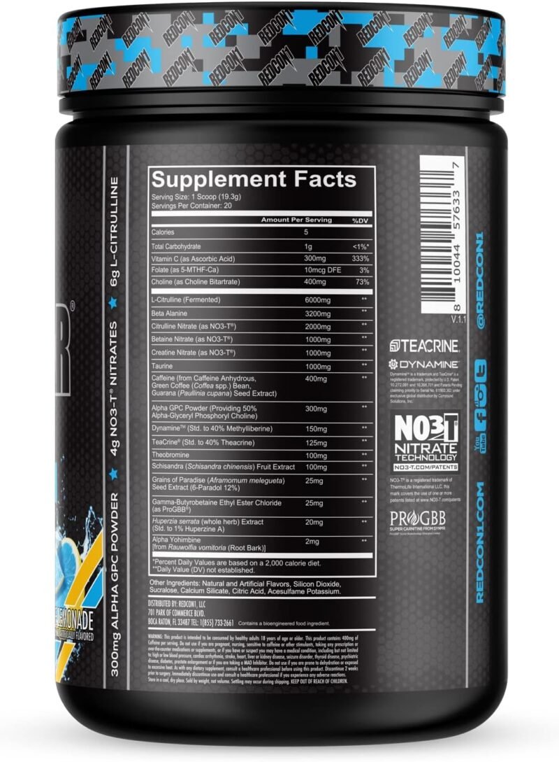 Redcon1 Total War Black Ops Pre Workout | Blue Lemonade Flavor - Image 8