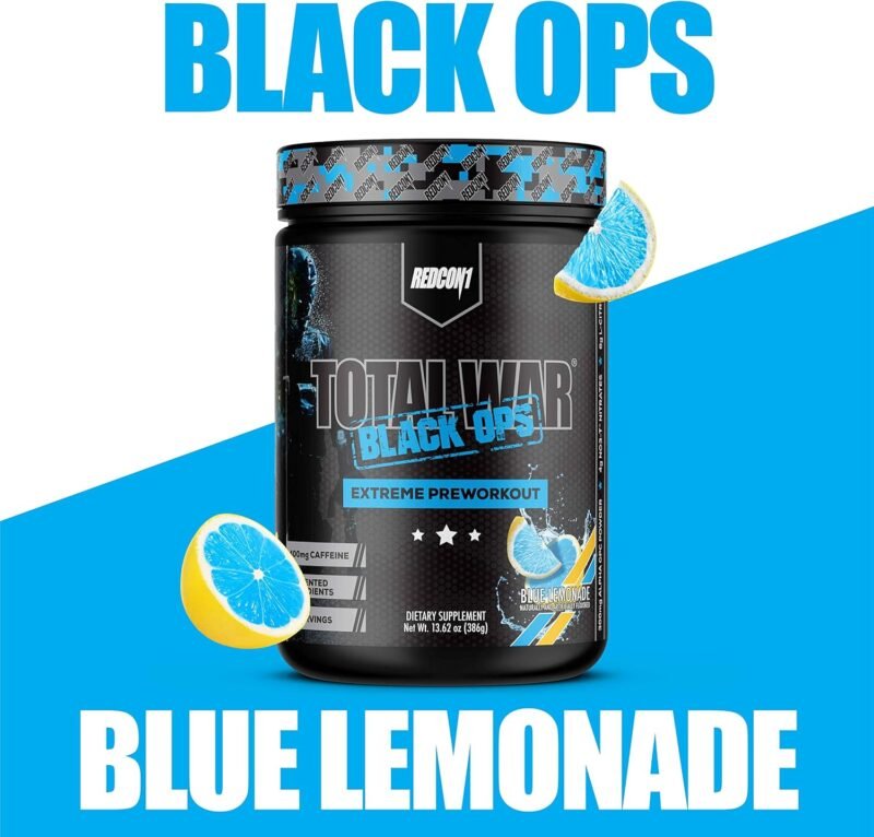 Redcon1 Total War Black Ops Pre Workout | Blue Lemonade Flavor - Image 4