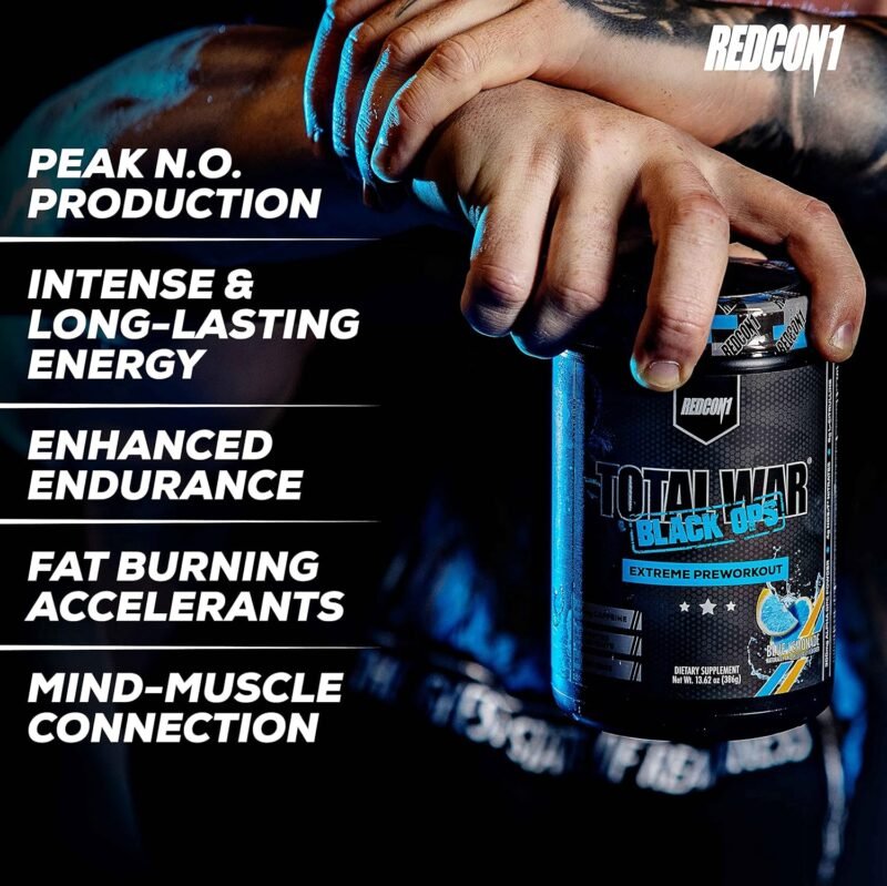 Redcon1 Total War Black Ops Pre Workout | Blue Lemonade Flavor - Image 5