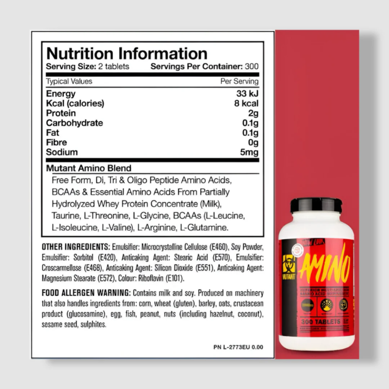 MUTANT Amino Tablet (300 Tabs) | Micronized Aminos for Growth | Imported from USA by "GMC" Importer - Image 2