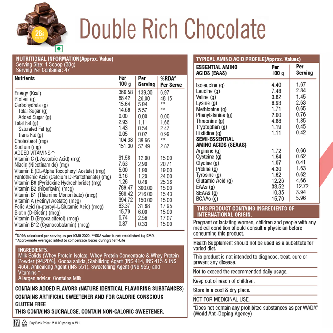 Healthfarm Muscle Whey 2kg  | Free 50 Gram Creatine - Image 2
