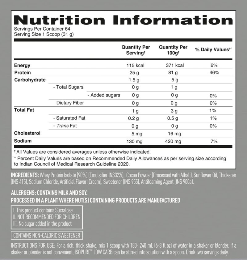 Isopure Low Carb Whey Protein Isolate 2 kg - Image 6