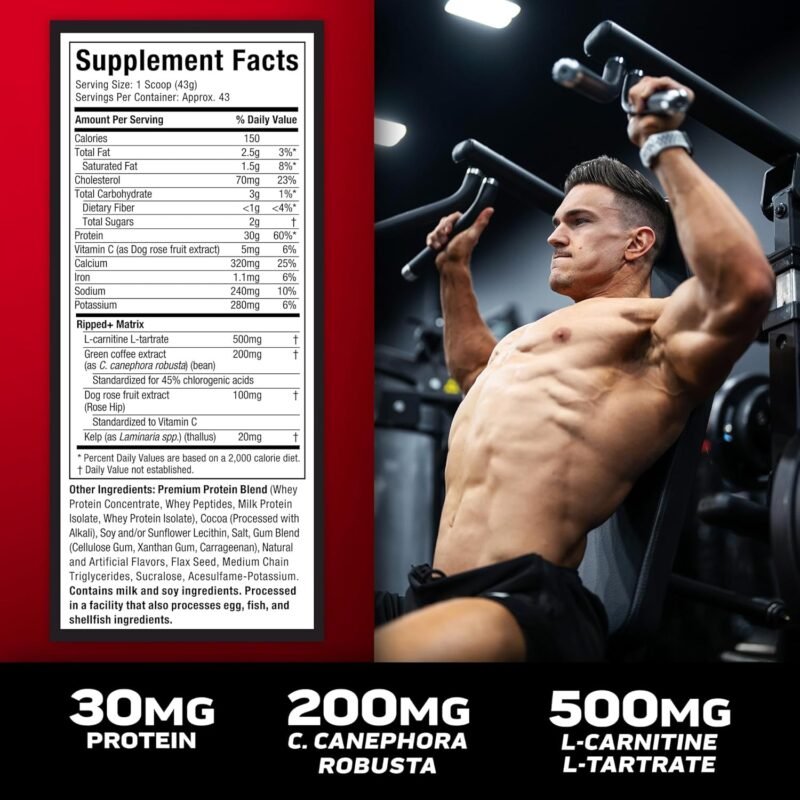 Muscletech Nitrotech Ripped 1.8 kg | Chocolate Fudge Brownie - Image 4