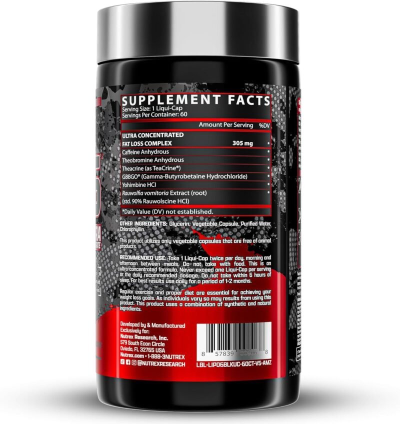 Nutrex Lipo 6 Black Ultra | Advanced Fat Loss Formula | 2024 | Imported by Prime One Impex - Image 5