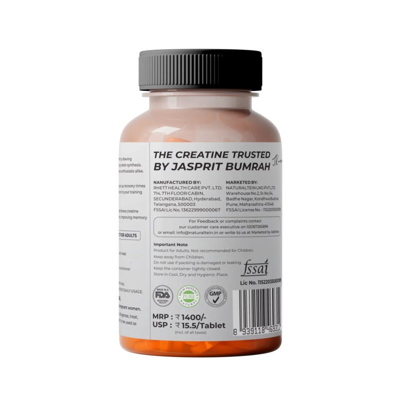NATURALTEIN Creatine Monohydrate Tablets (100% Pure) - Image 3