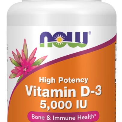 Now Foods Vitamin D-3 5000 IU - 120 Softgels | Immune Support