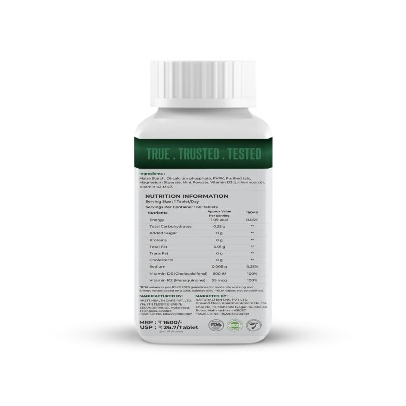 NATURALTEIN – Vitamin K2+D3 (60 Tablets) - Image 3