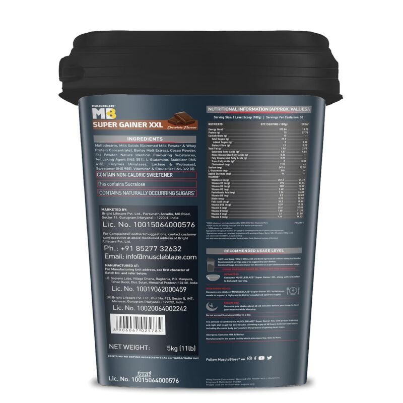 MuscleBlaze Super Gainer XXL (Chocolate) | High Protein Gainer - Image 4