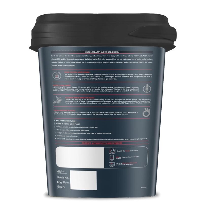 MuscleBlaze Super Gainer XXL (Chocolate) | High Protein Gainer - Image 3