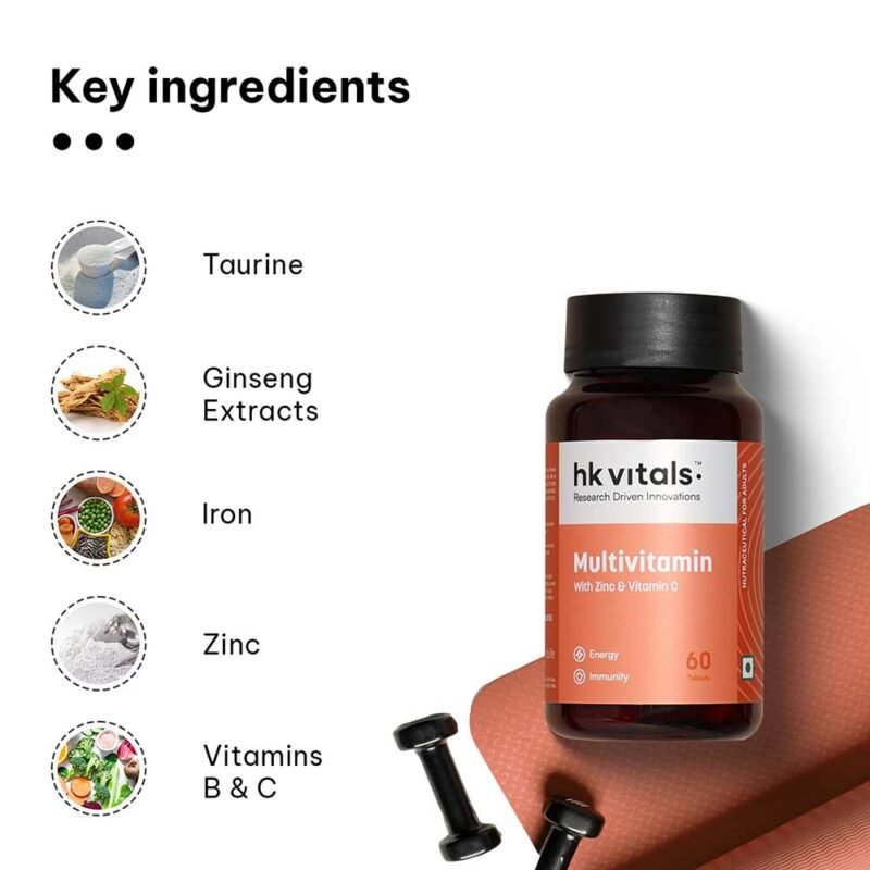 HK Vitals Multivitamin with Zinc & Vitamin C | 60 Tablets - Image 8