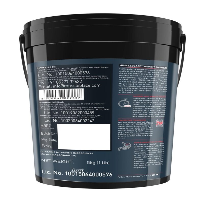 MuscleBlaze Weight Gainer with Added Digezyme – Chocolate - Image 4