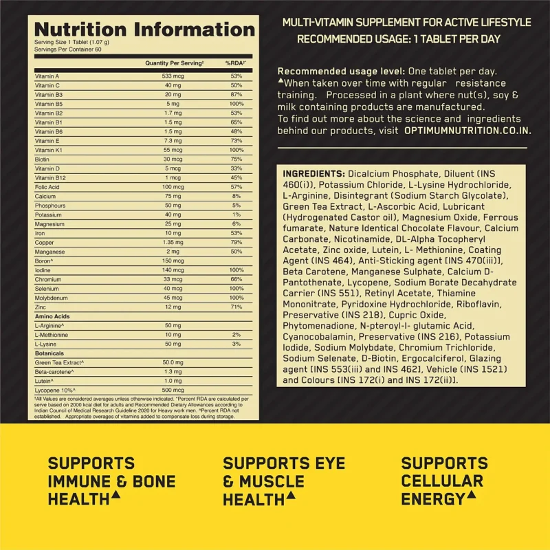 Optimum Nutrition Multi-Vitamin (Men tablets) - Image 2