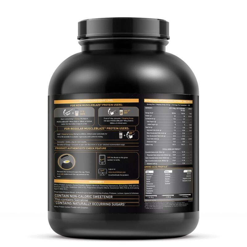 MuscleBlaze Whey Gold 100% Whey Protein Isolate, 2 kg - Image 7