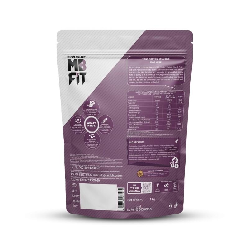 MuscleBlaze High Protein Muesli | 1 kg | Foods with High Protein - Image 2