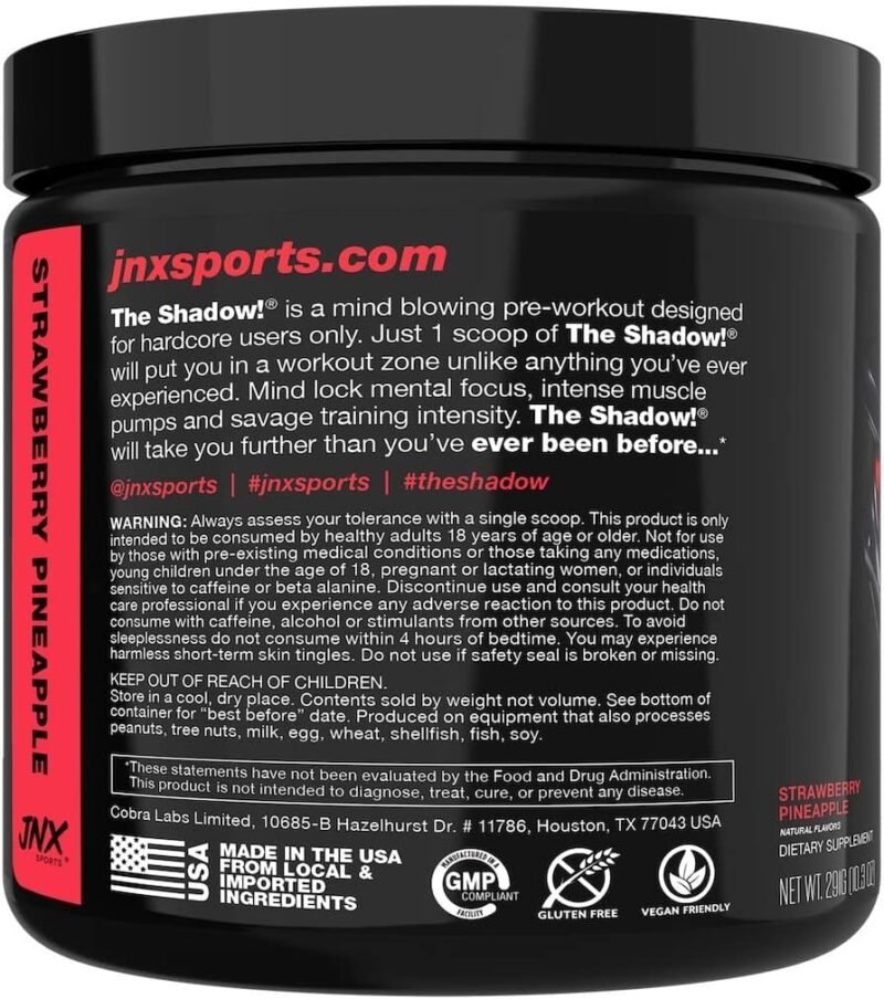 JNX Sports Shadow Pre Workout | Extreme Energy, 30 Servings - Image 2