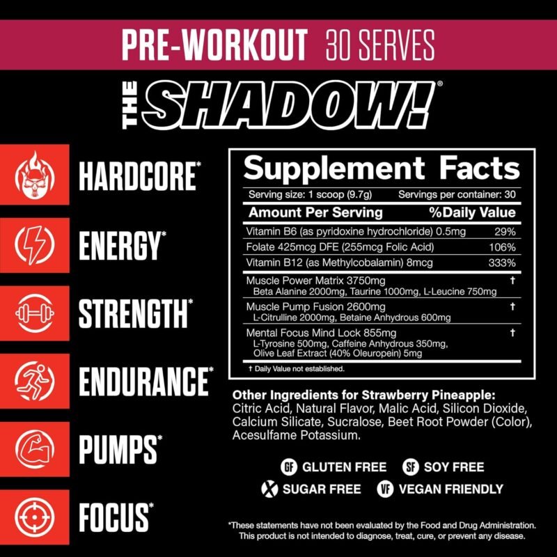 JNX Sports Shadow Pre Workout | Extreme Energy, 30 Servings - Image 3