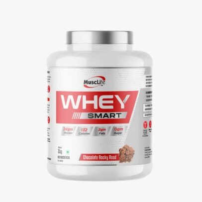 Musclife Whey Smart 2 kg | Natural Ingredients | 60 Servings | amino acids & chocolate rocky road