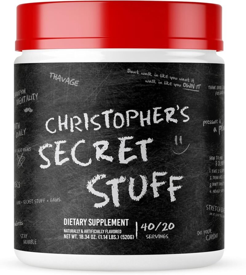 CBUM's RAW Christopher's Secret Stuff Pre Workout | 40 Servings | support cellular hydration and pump powder | improve workout performance & boost nitric oxide