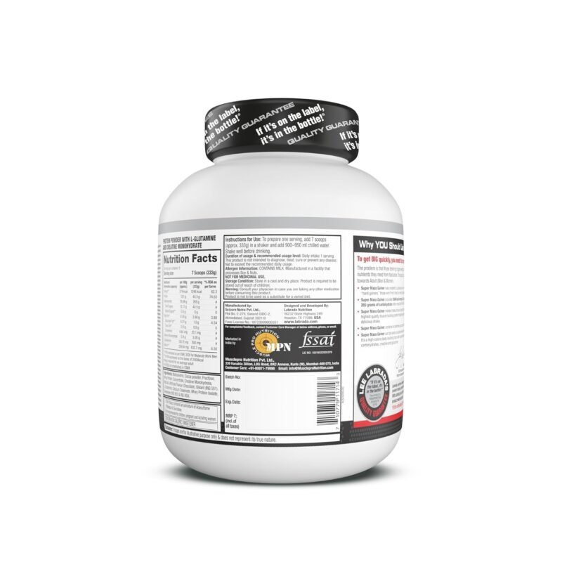 Labrada Super Mass Gainer | Chocolate Flavour | High Calories - Image 4