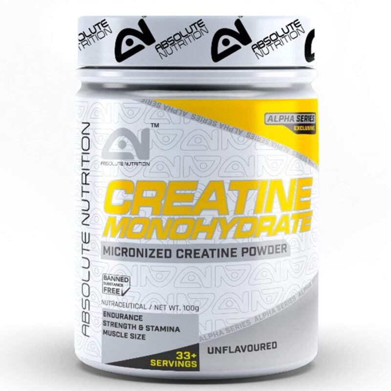 Absolute Nutrition Creatine Monohydrate | 100g | 33+ Servings | builds endurance, strength and stamina | muscle recovery