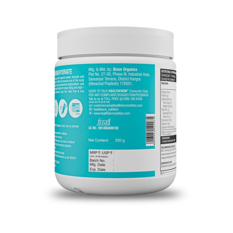Healthfarm Creatine Monohydrate 250g | Boosts Muscle Power - Image 2