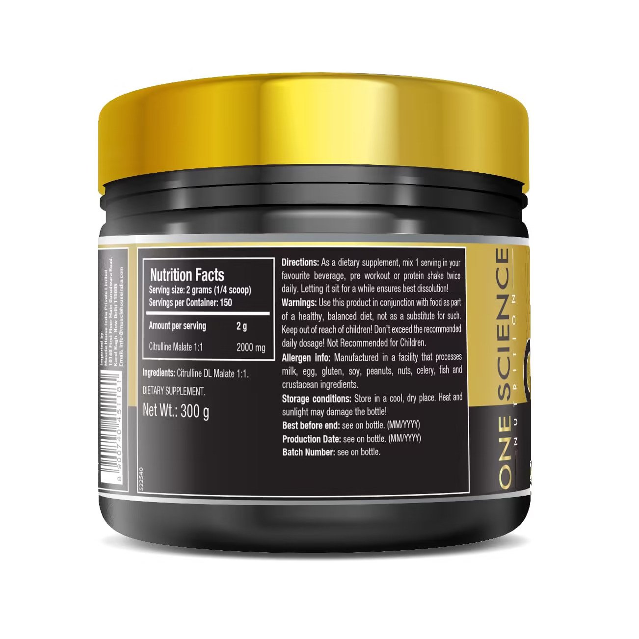 One Science Citrulline Malate Powder | 150 Servings | EUROPE - Image 2