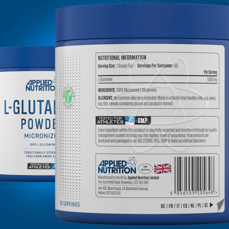 Applied Nutrition L-Glutamine Powder | Pure Glutamine for Recovery | Made in UK - Image 2