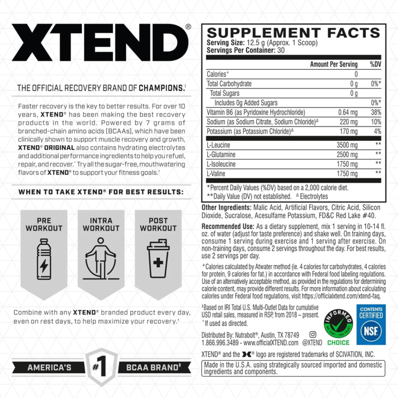 XTEND BCAA Powder | 30 Servings | Made in USA - Image 3