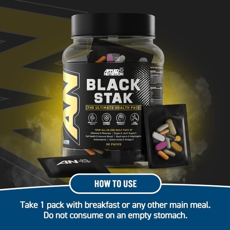 Applied Nutrition Black Stak - The Ultimate Health Pack (30 packs in each tub) | Made in UK - Image 5