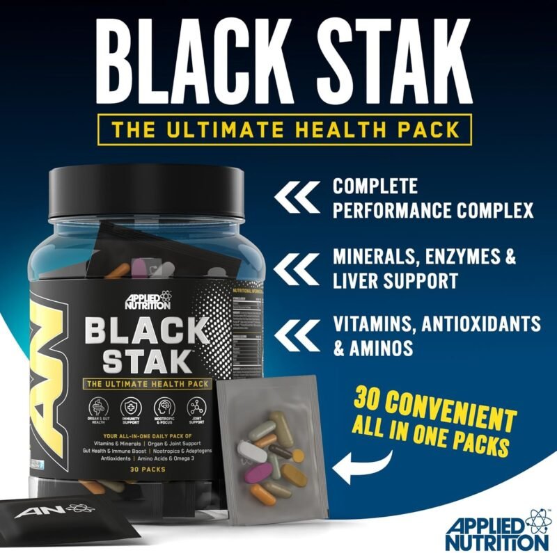Applied Nutrition Black Stak - The Ultimate Health Pack (30 packs in each tub) | Made in UK - Image 8