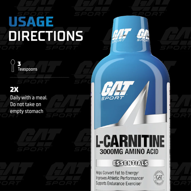 GAT L-Carnitine 3000 mg Liquid – Fat Metabolism Support & Energy Boost | Made in USA - Image 3